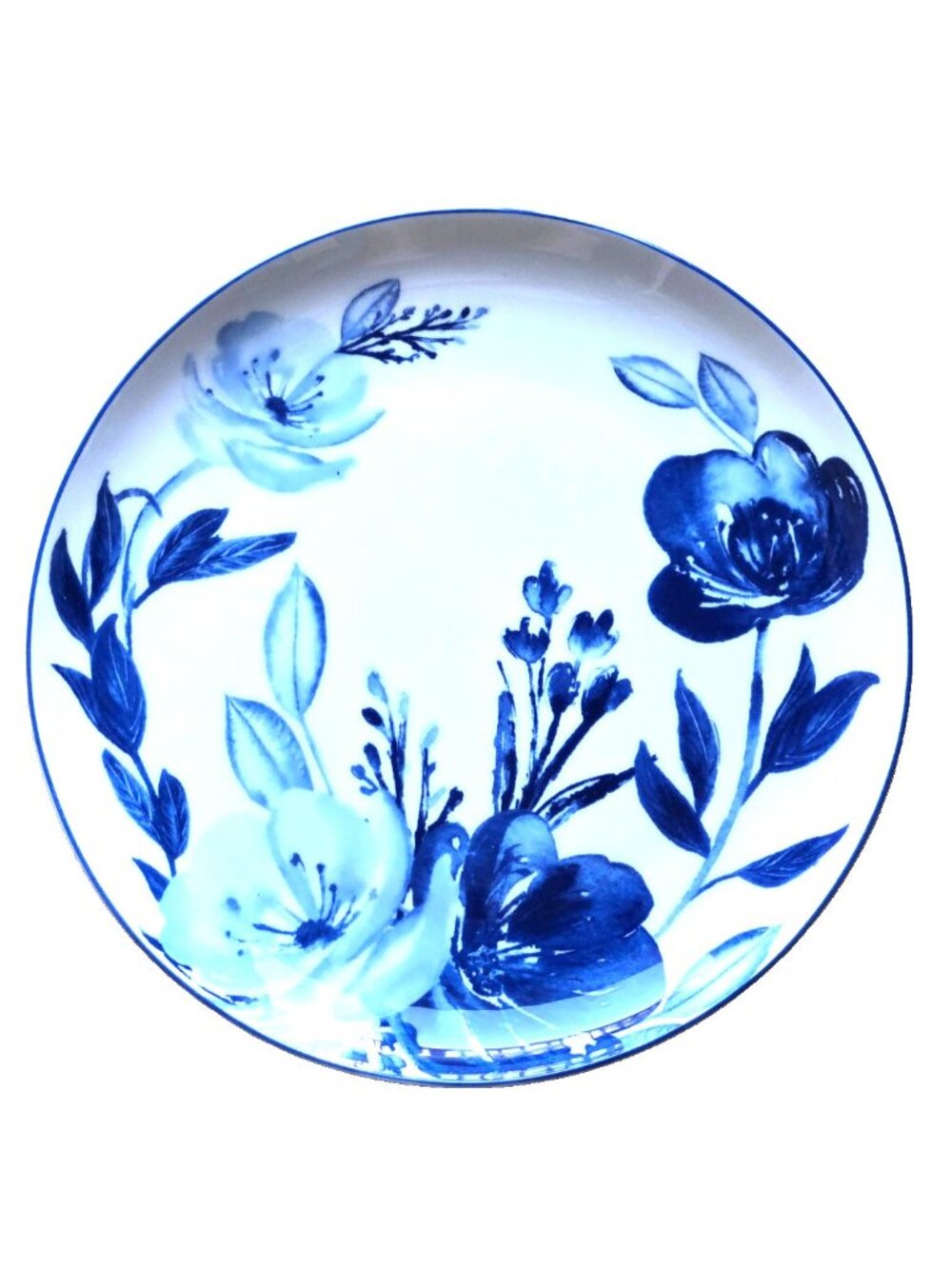 Mikasa DARCY 9” Salad Plate adorned with a vivid blue floral pattern, crafted